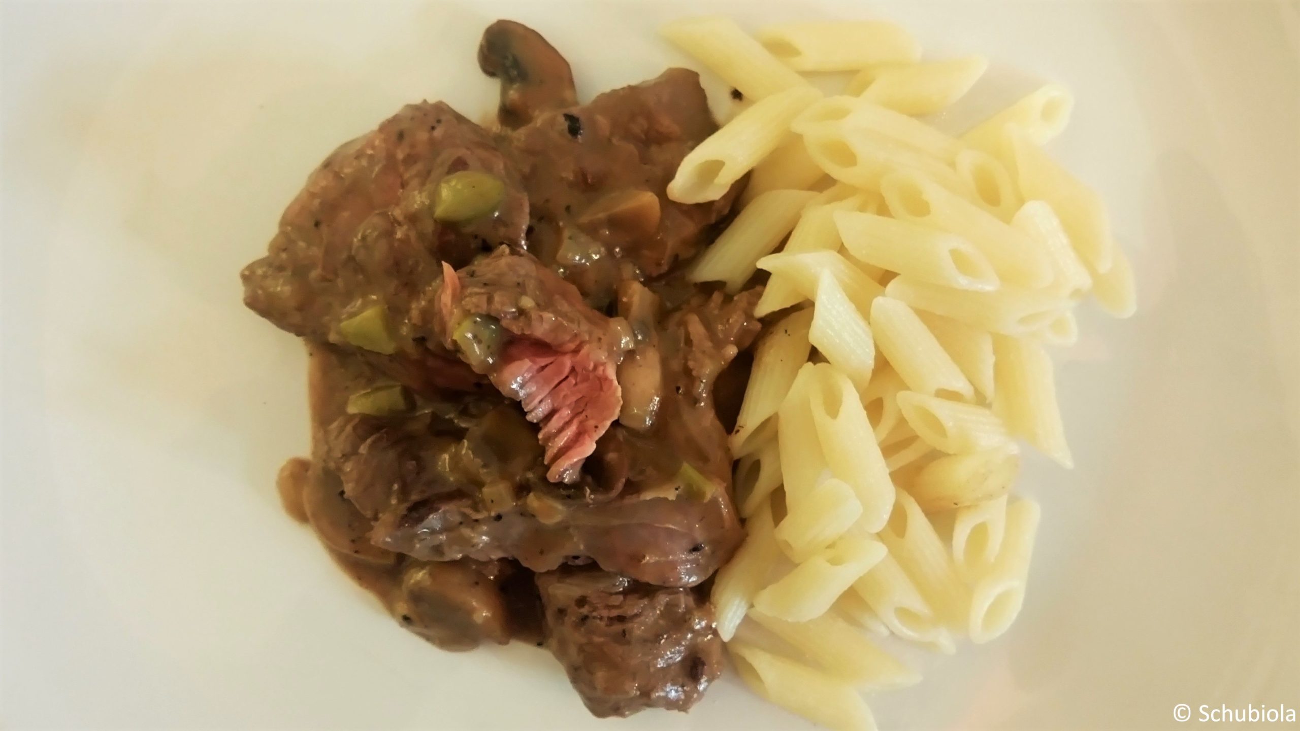 Boeuf Stroganoff vom Flanksteak