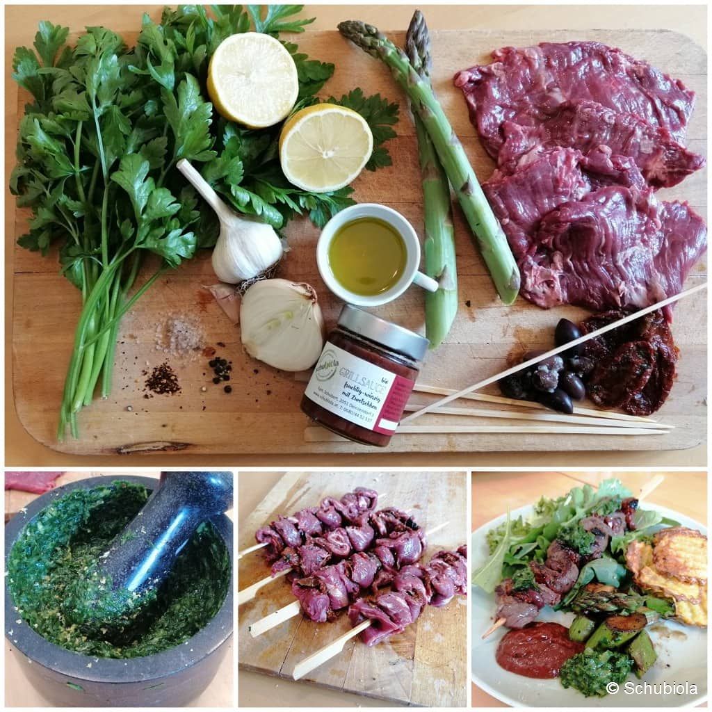 Skirt-Steak-Spieße mit Chimichurri