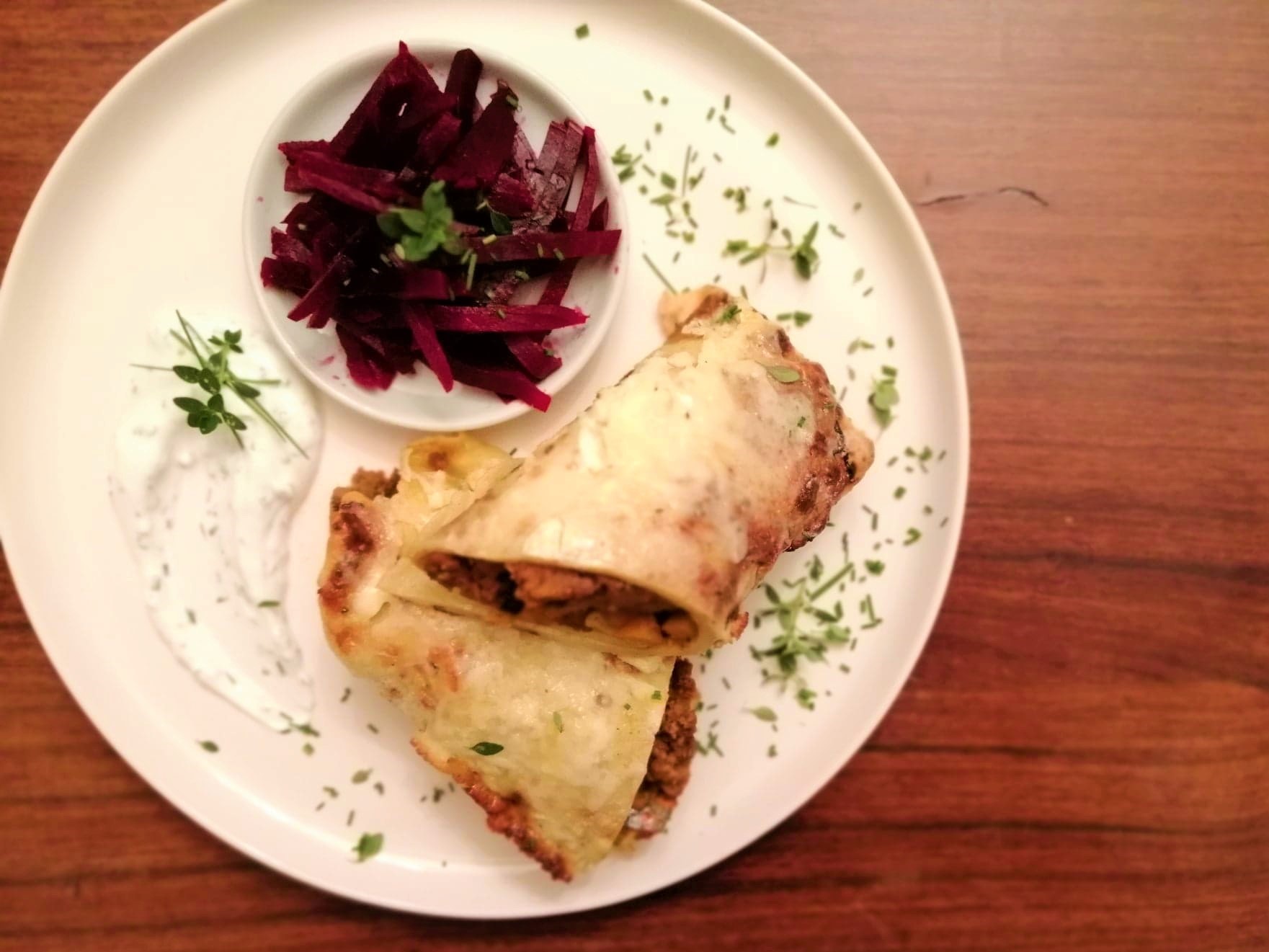 Herzhaft gefüllte & gratinierte Palatschinken